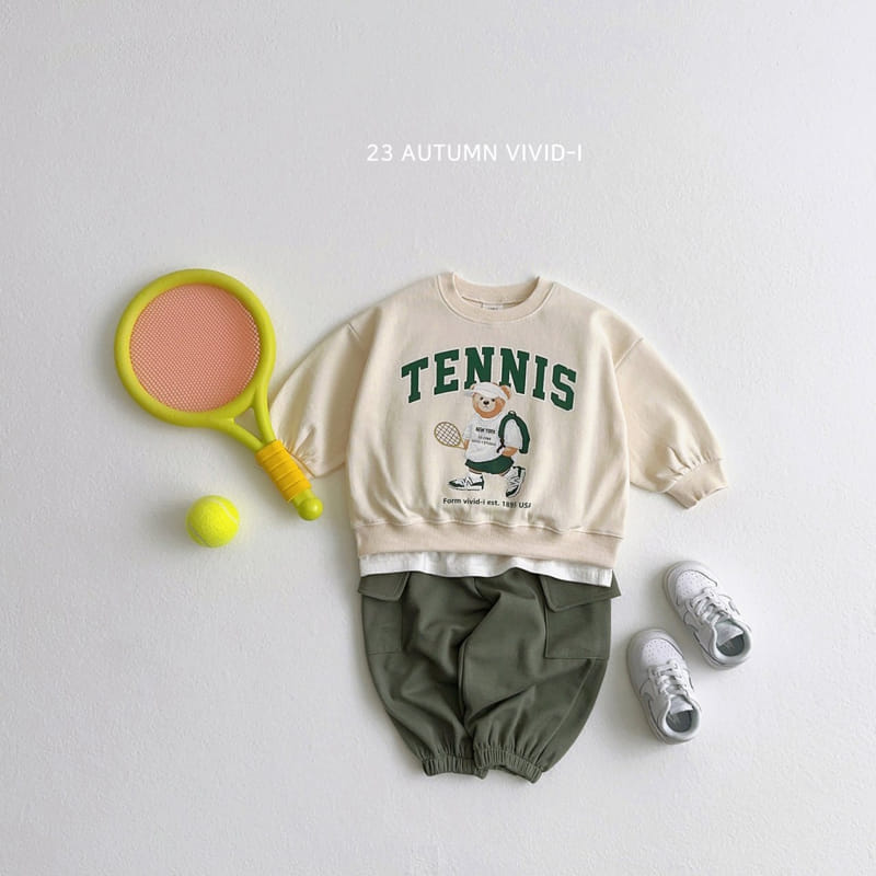 Vivid I - Korean Children Fashion - #Kfashion4kids - Bear Tennis Top Bottom Set - 7