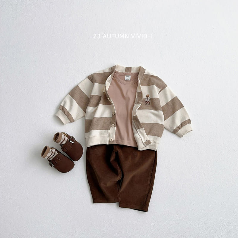 Vivid I - Korean Children Fashion - #childofig - Stripes Bear Cardigan - 11