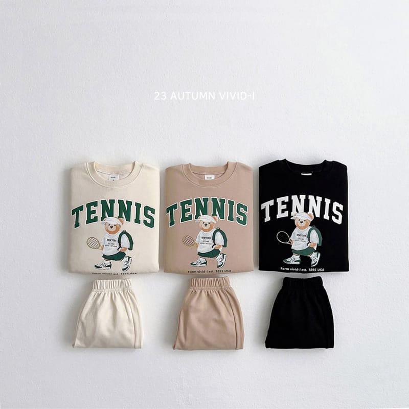 Vivid I - Korean Children Fashion - #designkidswear - Bear Tennis Top Bottom Set