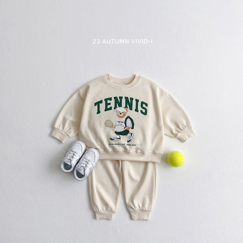 Vivid I - Korean Children Fashion - #fashionkids - Bear Tennis Top Bottom Set - 3