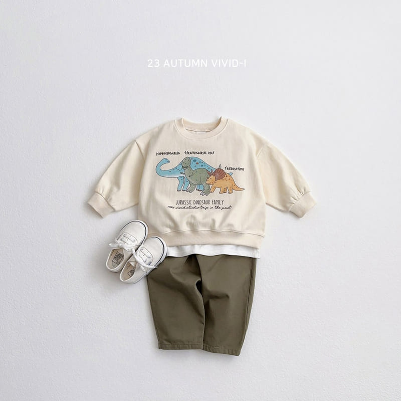 Vivid I - Korean Children Fashion - #kidsshorts - Dino Sweatshirt - 9