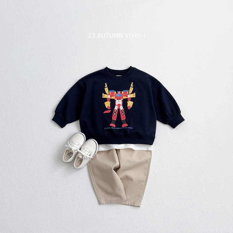 Vivid I - Korean Children Fashion - #kidsshorts - Robort Sweatshirt - 6