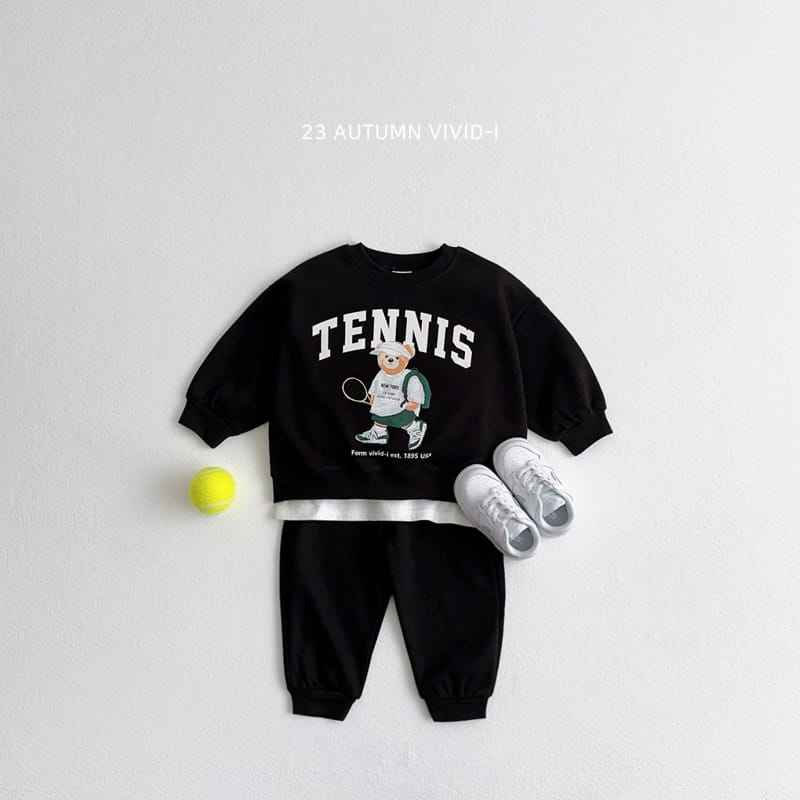 Vivid I - Korean Children Fashion - #fashionkids - Bear Tennis Top Bottom Set - 4