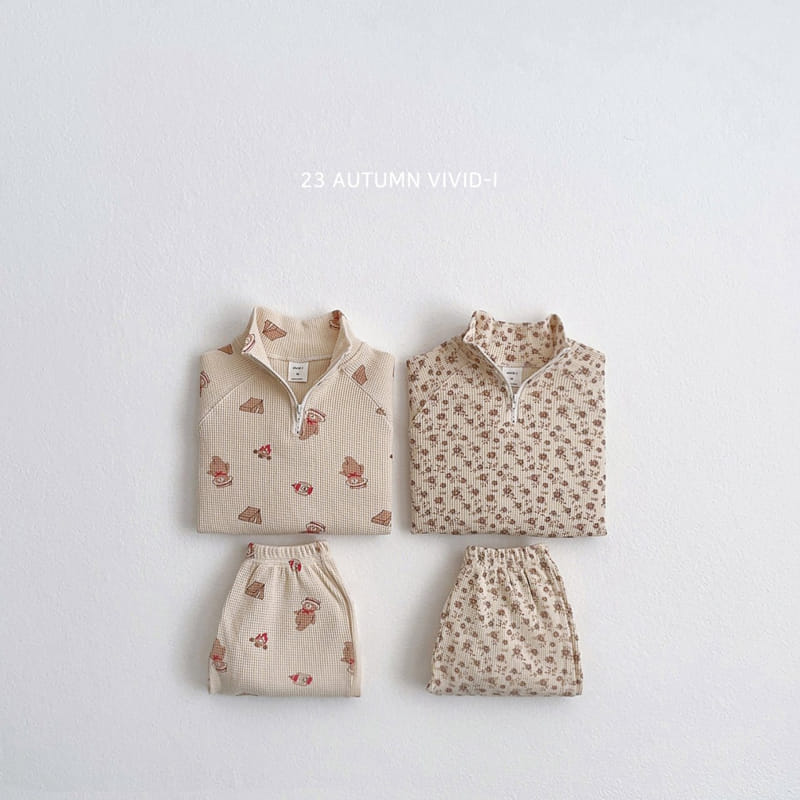 Vivid I - Korean Children Fashion - #kidsshorts - Fall Waffle Top Bottom Set