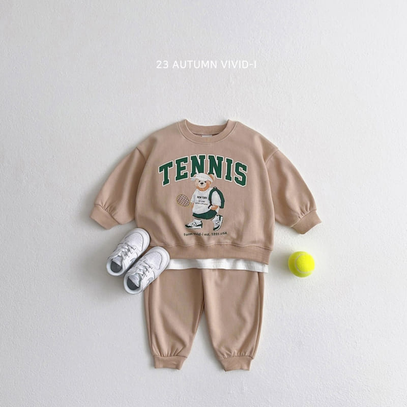 Vivid I - Korean Children Fashion - #kidsstore - Bear Tennis Top Bottom Set - 5