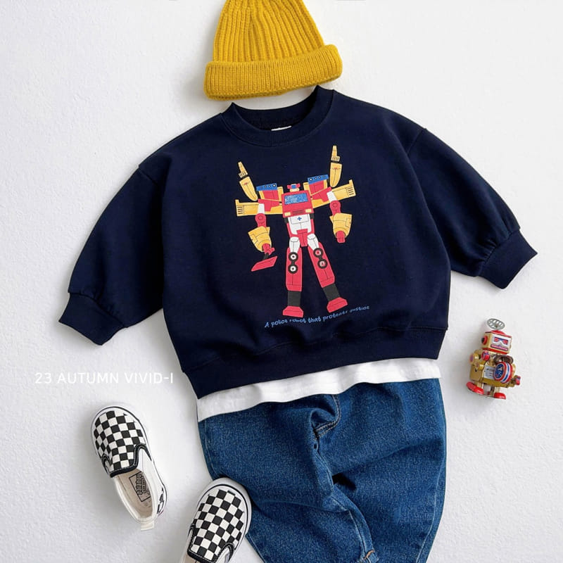 Vivid I - Korean Children Fashion - #kidzfashiontrend - Robort Sweatshirt - 8