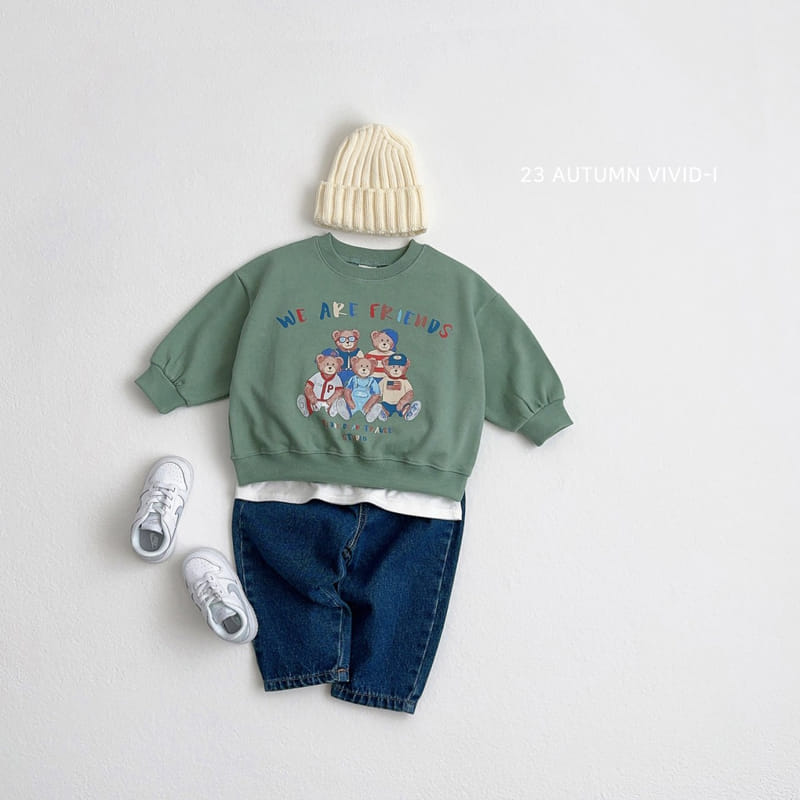 Vivid I - Korean Children Fashion - #magicofchildhood - Friend Bear Top Bottom sEt - 10