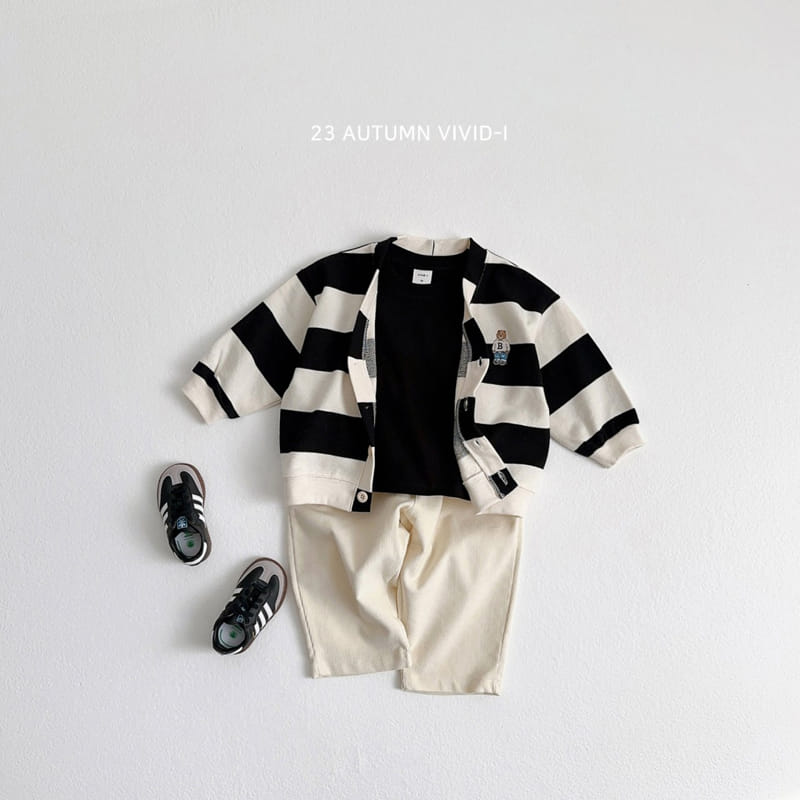 Vivid I - Korean Children Fashion - #minifashionista - Stripes Bear Cardigan - 6