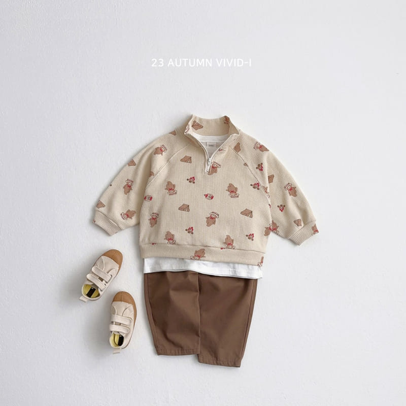 Vivid I - Korean Children Fashion - #minifashionista - Fall Waffle Top Bottom Set - 7