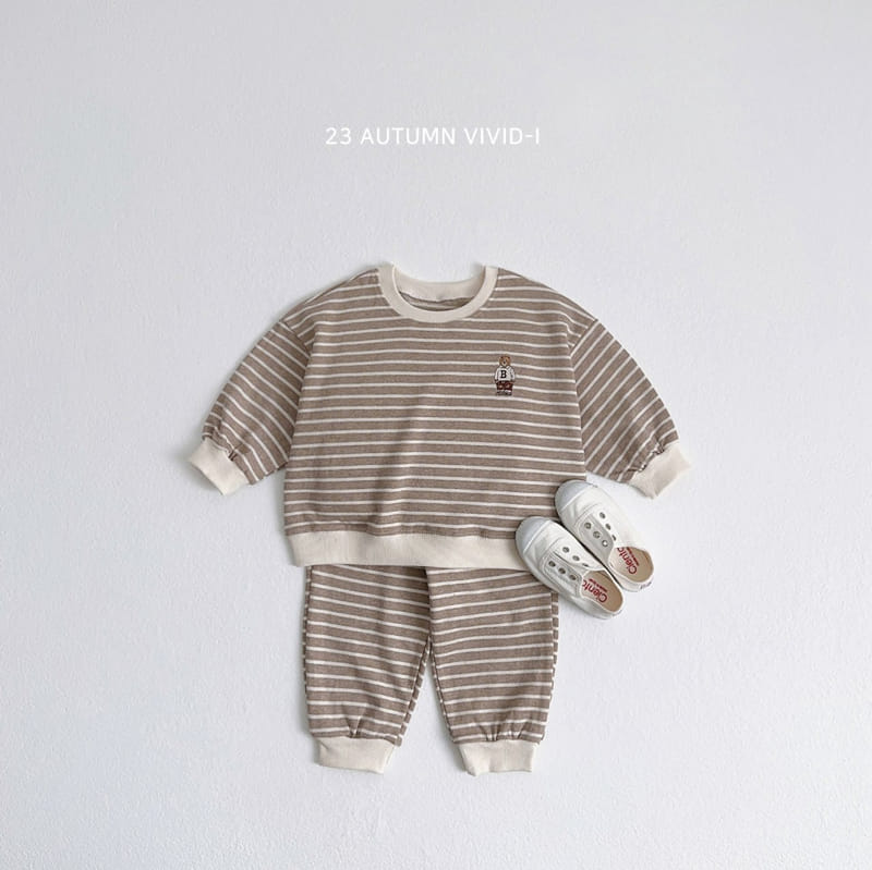 Vivid I - Korean Children Fashion - #minifashionista - Bear ST Top Bottom Set - 4