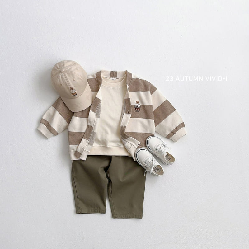 Vivid I - Korean Children Fashion - #todddlerfashion - Stripes Bear Cardigan - 8