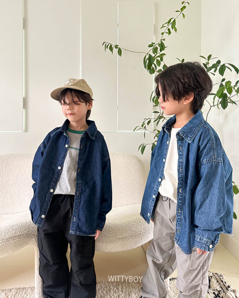 Witty Boy - Korean Children Fashion - #childofig - Joy Denim SHIrt - 11