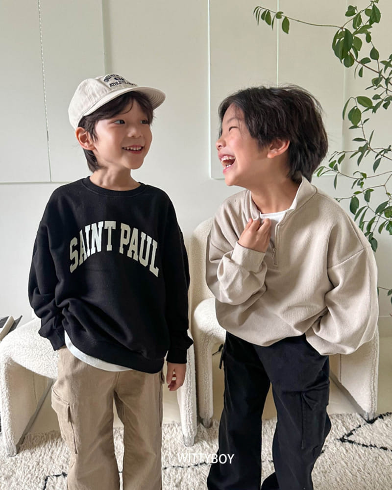 Witty Boy - Korean Children Fashion - #kidsshorts - Saint Sweatshirt - 7