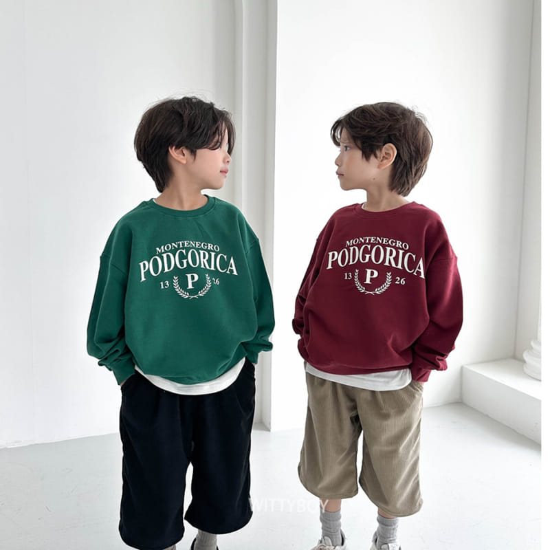 Witty Boy - Korean Children Fashion - #kidsshorts - Monten Sweatshirt