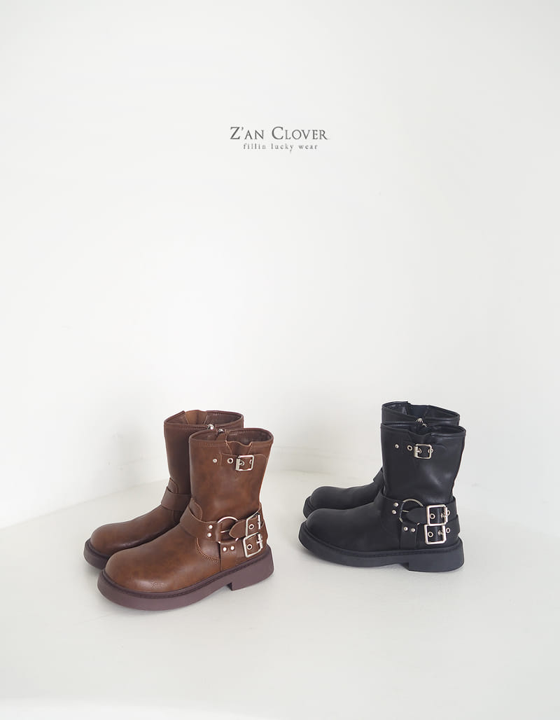 Zan Clover - Korean Children Fashion - #designkidswear - Leather Buckle Boots