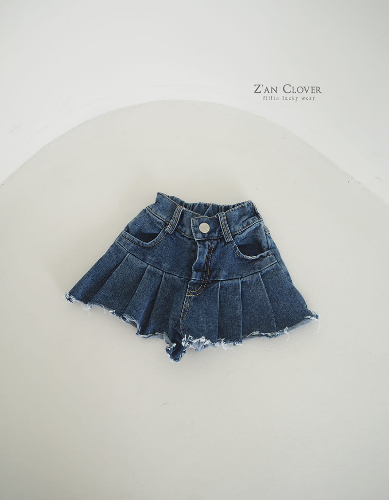 Zan Clover - Korean Children Fashion - #fashionkids - Denim Pleats Shorts