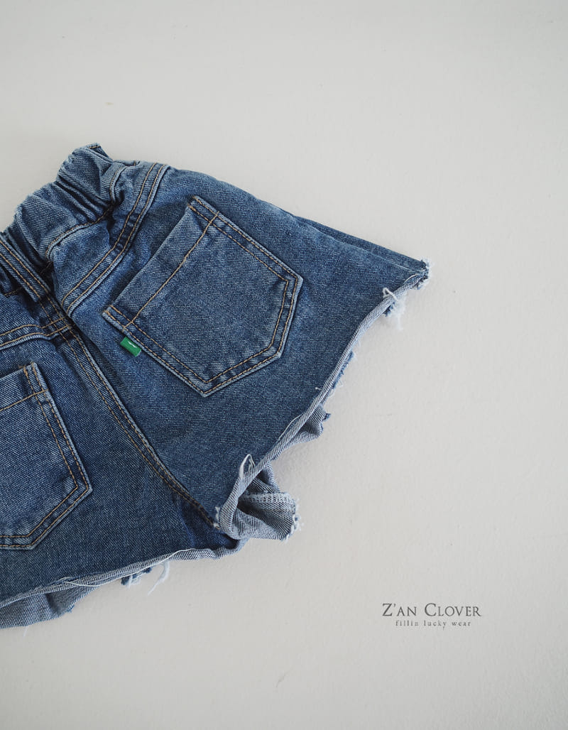 Zan Clover - Korean Children Fashion - #kidsshorts - Denim Pleats Shorts - 2