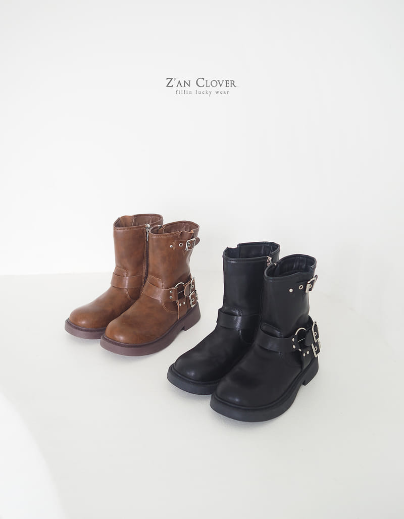 Zan Clover - Korean Children Fashion - #fashionkids - Leather Buckle Boots - 4