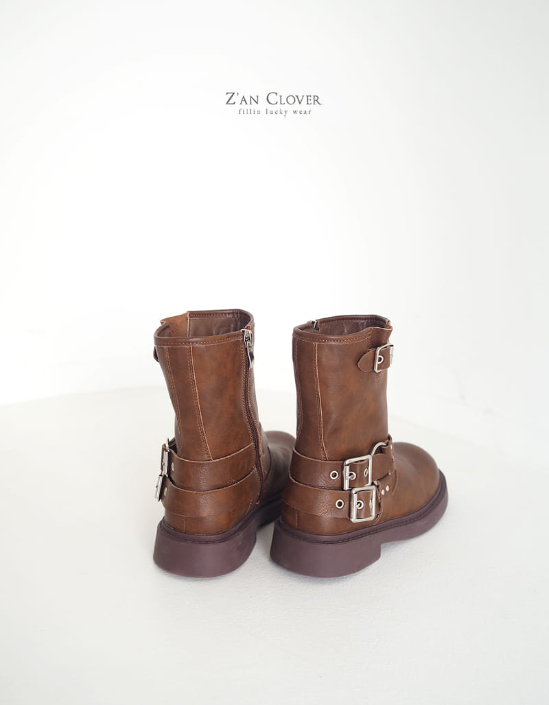 Zan Clover - Korean Children Fashion - #littlefashionista - Leather Buckle Boots - 8