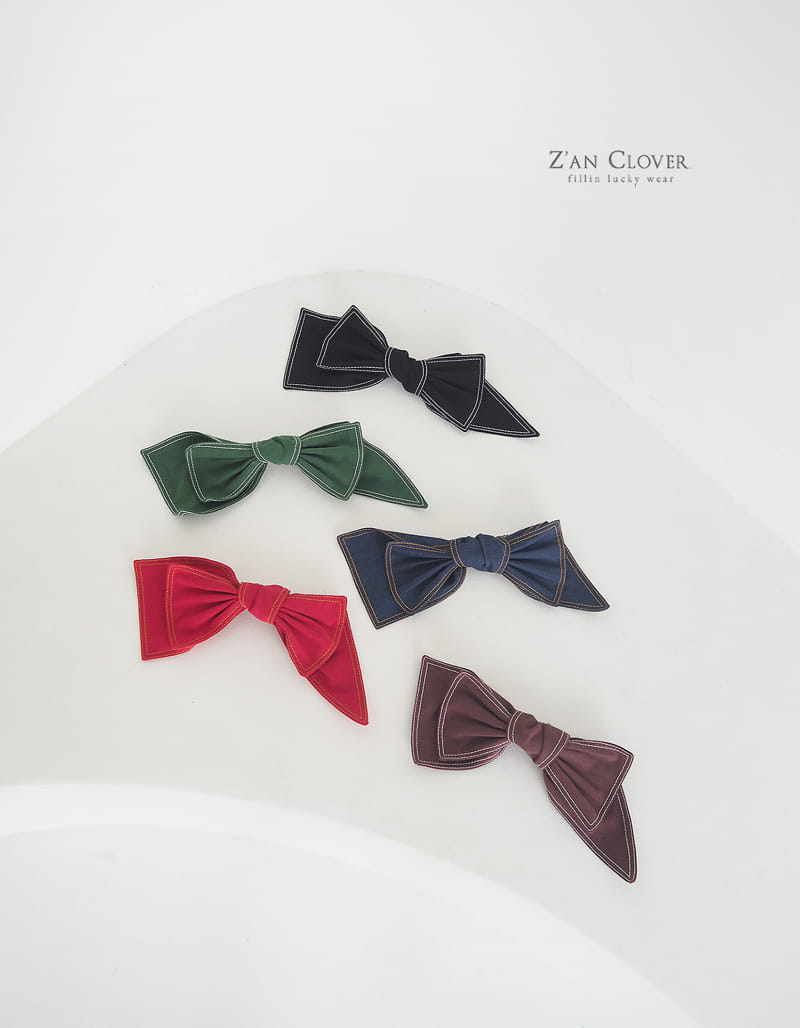 Zan Clover - Korean Children Fashion - #minifashionista - Stitch Big Ribbon Hairpin - 2