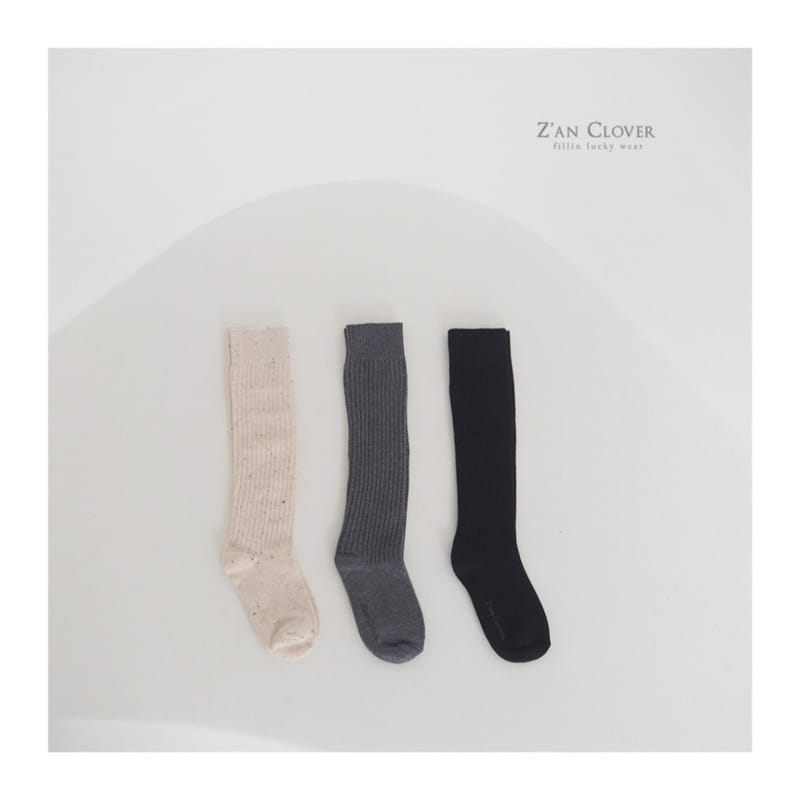 Zan Clover - Korean Children Fashion - #todddlerfashion - Plain Ober Knee Socks