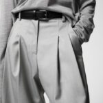 soft touch pin tuck wide trousers