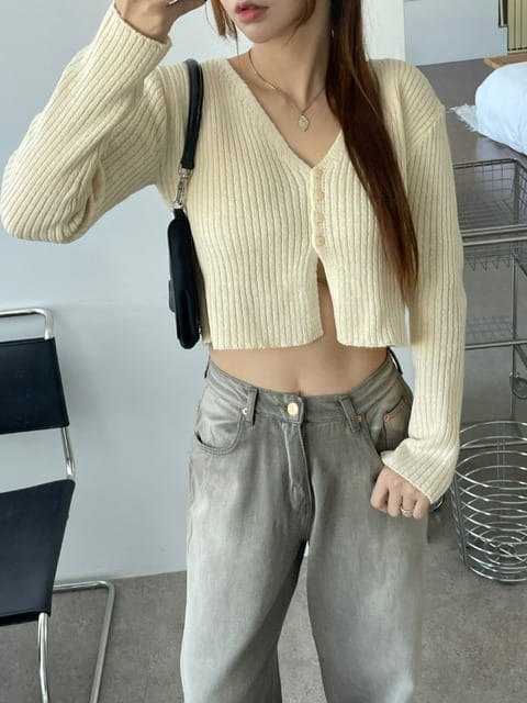 Adaze - Korean Women Fashion - #momslook - Daze Crop Cardigan