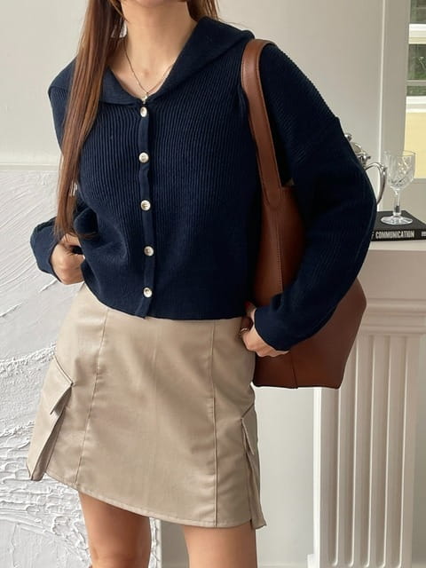 Adaze - Korean Women Fashion - #restrostyle - Sailor Box Cardigan - 12