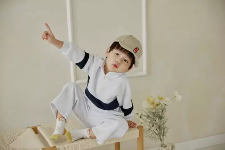 Angelot - Korean Children Fashion - #discoveringself - Color Half ZIP-up Set - 8