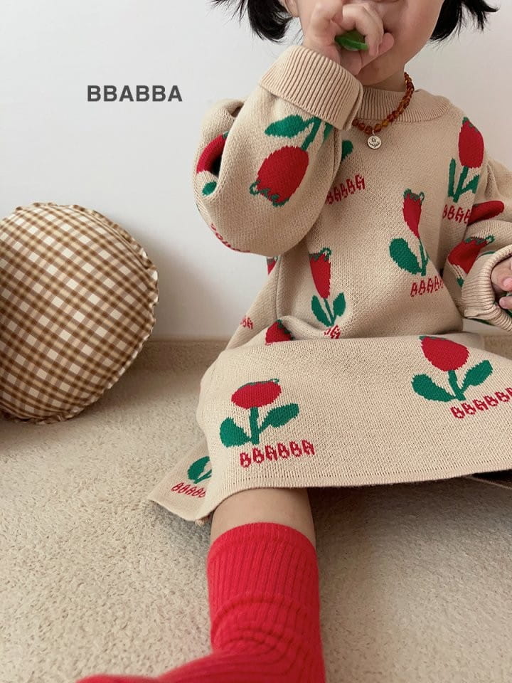 Bbabba - Korean Children Fashion - #kidzfashiontrend - Tulip Knit One-piece - 4