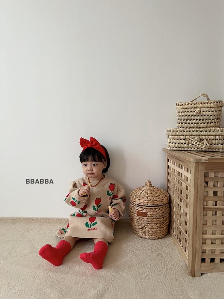 Bbabba - Korean Children Fashion - #kidzfashiontrend - Tulip Knit One-piece - 3