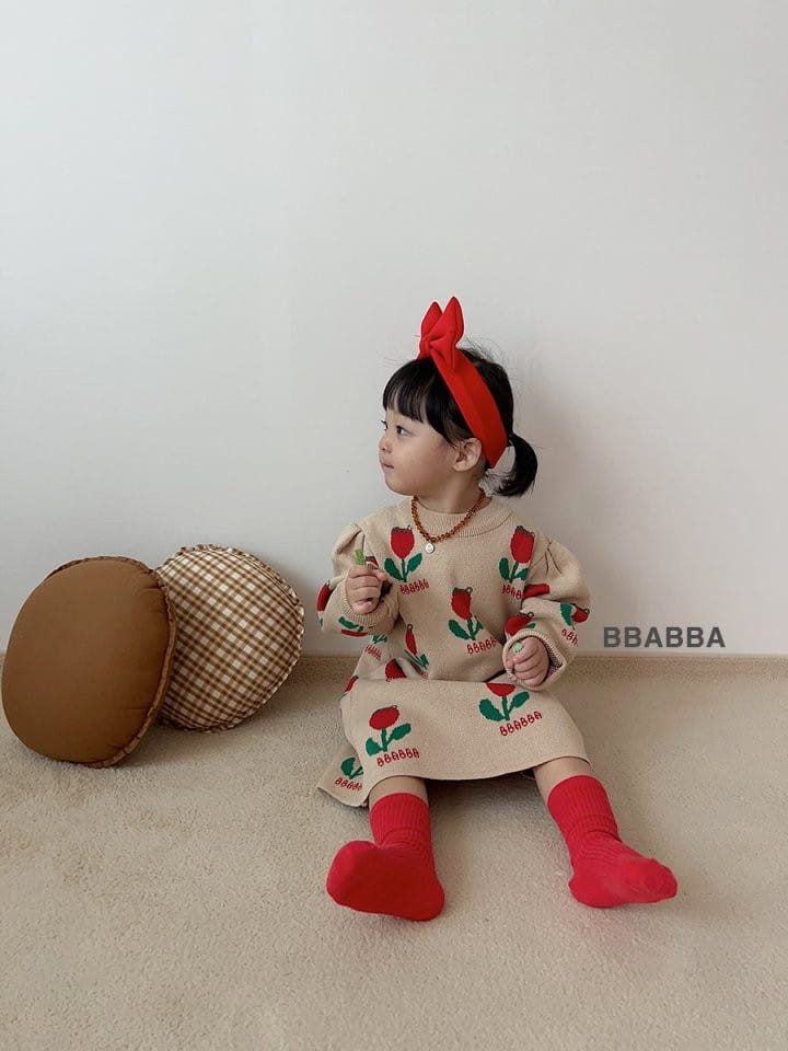 Bbabba - Korean Children Fashion - #littlefashionista - Tulip Knit One-piece - 5