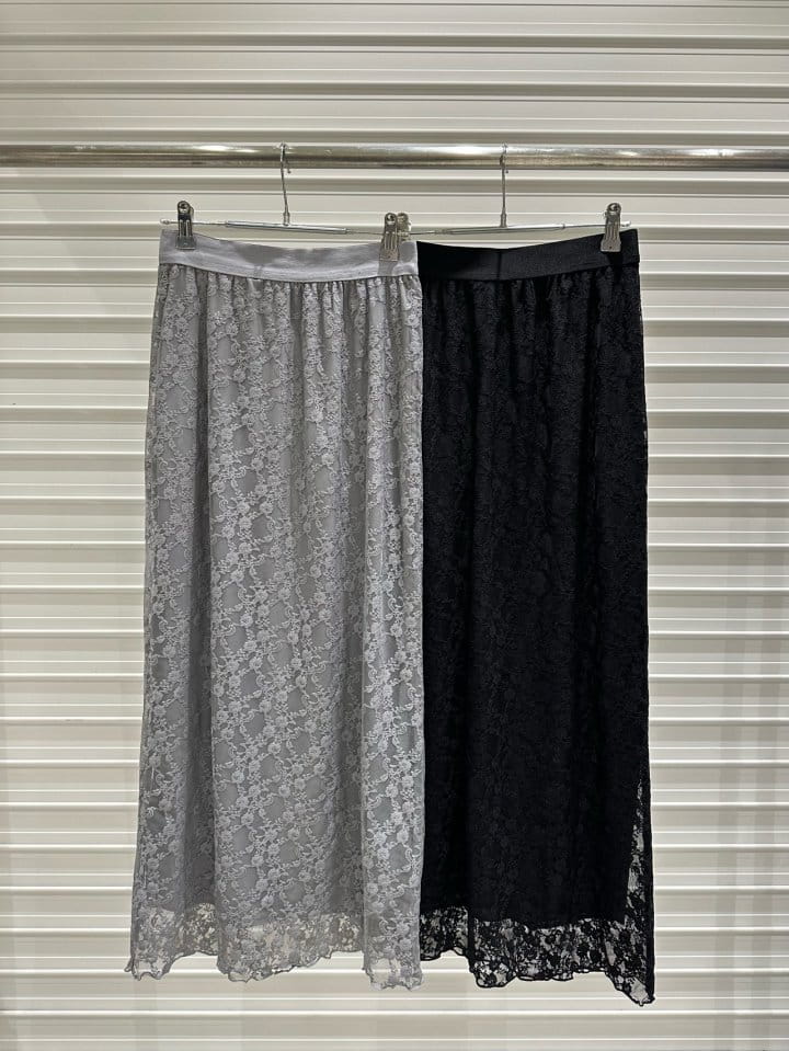 Bricklane - Korean Women Fashion - #momslook - Terry Lace Long Skirt - 3