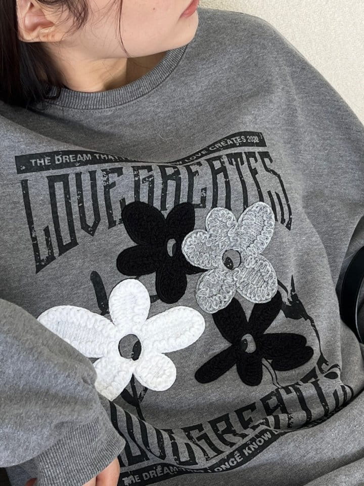 Bricklane - Korean Women Fashion - #womensfashion - Flower Sweatshirt - 5