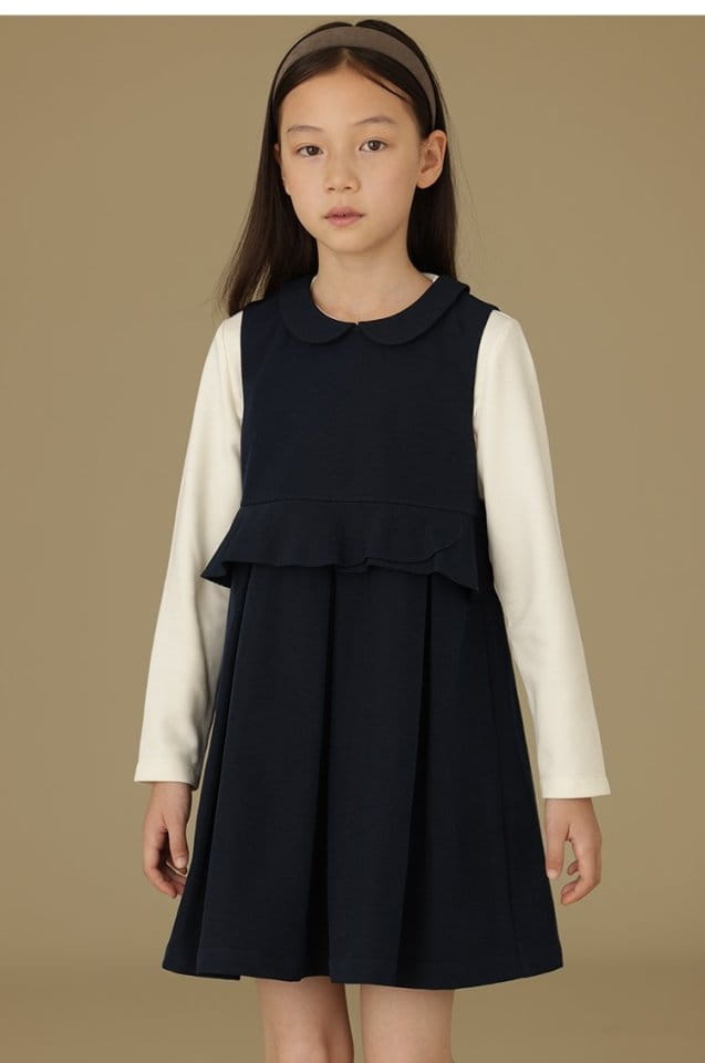 Ciel De Maman - Korean Children Fashion - #Kfashion4kids - Doll Neck Twill One-piece - 5