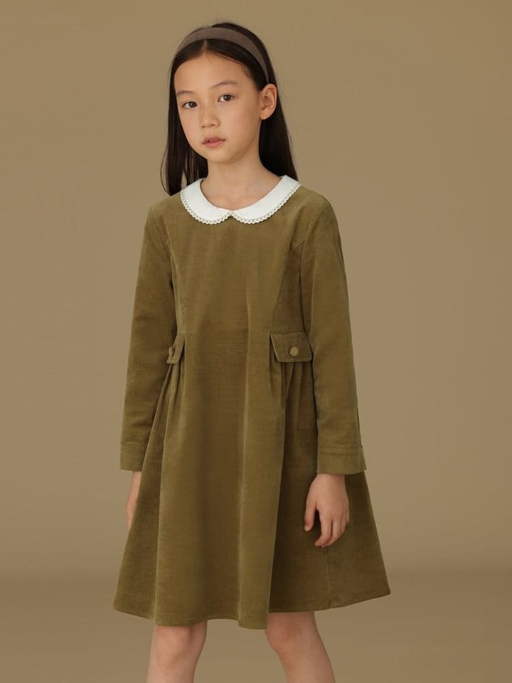 Ciel De Maman - Korean Children Fashion - #childofig - Doll Neck Corduroy One-piece - 9