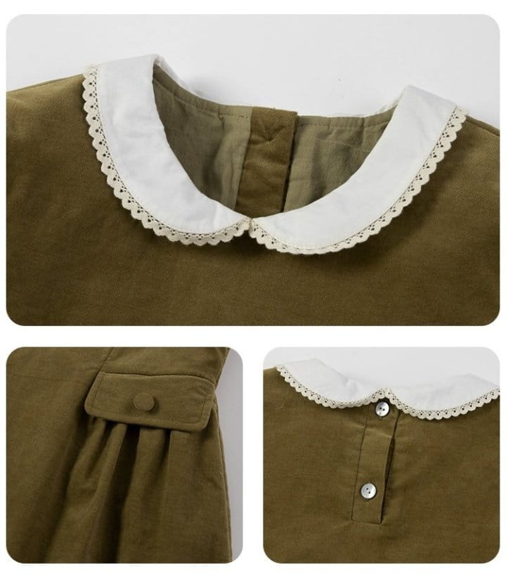 Ciel De Maman - Korean Children Fashion - #designkidswear - Doll Neck Corduroy One-piece - 12