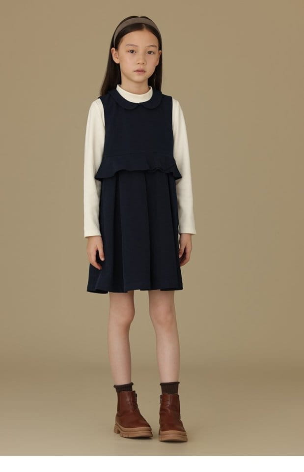 Ciel De Maman - Korean Children Fashion - #fashionkids - Doll Neck Twill One-piece