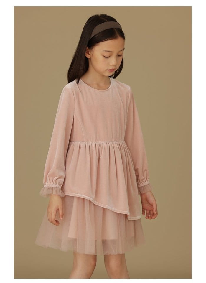 Ciel De Maman - Korean Children Fashion - #fashionkids - Unbal Velvet One-piece - 4