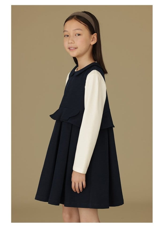 Ciel De Maman - Korean Children Fashion - #kidsstore - Doll Neck Twill One-piece - 3