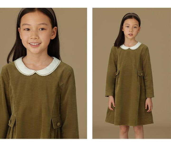 Ciel De Maman - Korean Children Fashion - #littlefashionista - Doll Neck Corduroy One-piece - 5