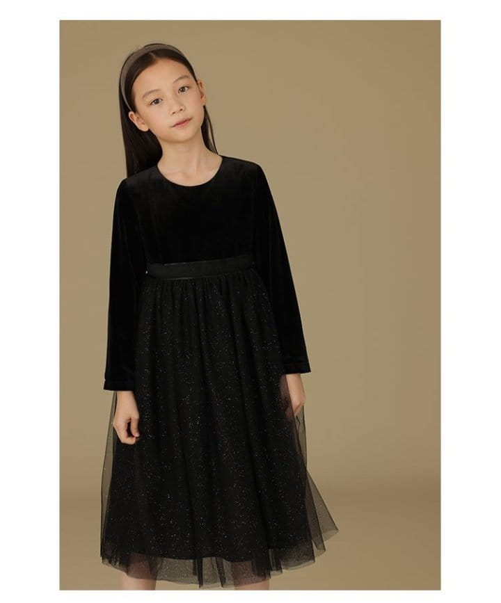 Ciel De Maman - Korean Children Fashion - #magicofchildhood - Velvet Sha One-piece - 2