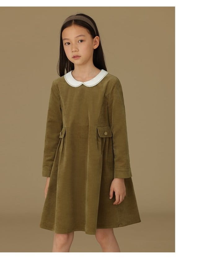 Ciel De Maman - Korean Children Fashion - #minifashionista - Doll Neck Corduroy One-piece - 7