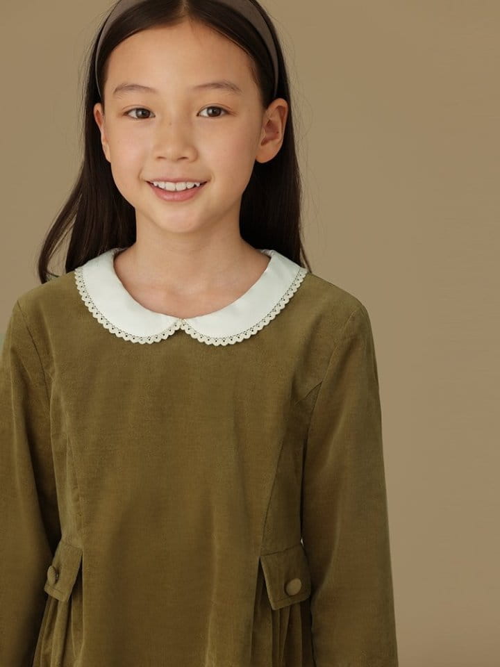 Ciel De Maman - Korean Children Fashion - #prettylittlegirls - Doll Neck Corduroy One-piece - 8