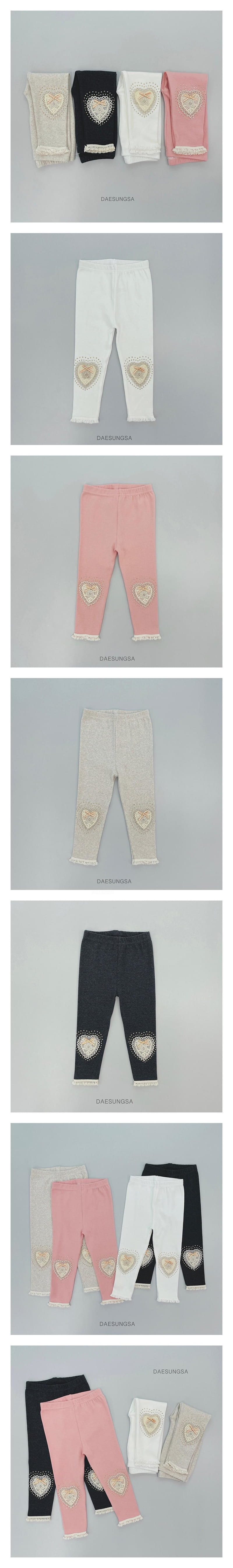 Dae Sung Sa - Korean Children Fashion - #prettylittlegirls - Gold Heart Leggings