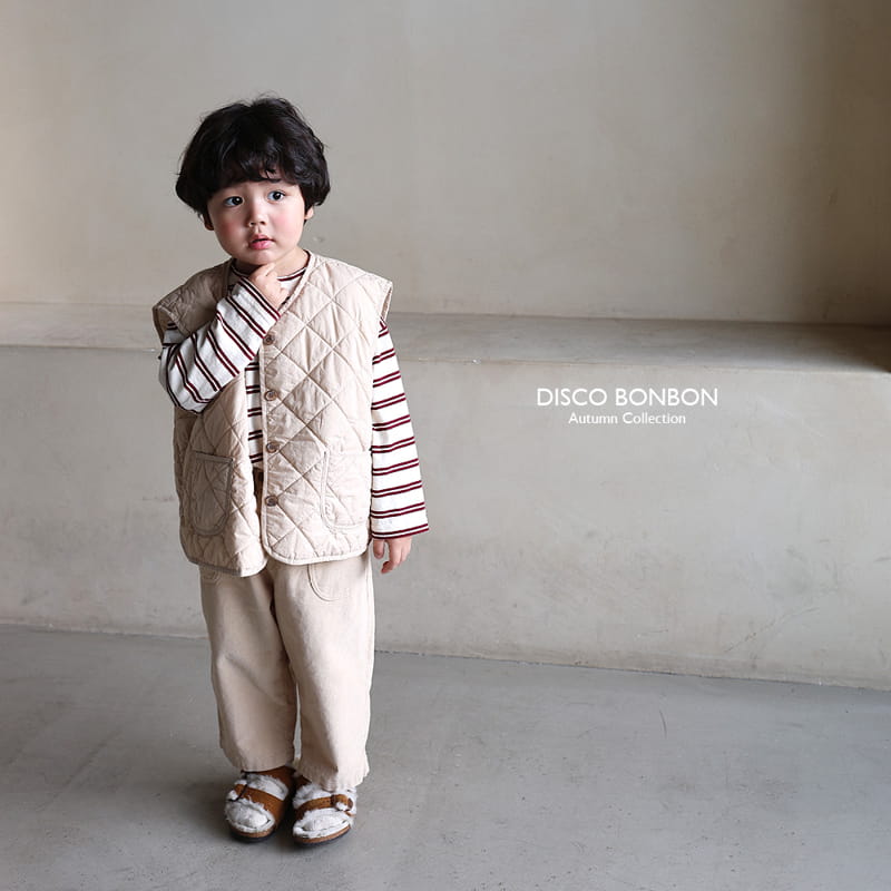 Disco Bonbon - Korean Children Fashion - #kidsstore - Beige Vest - 5