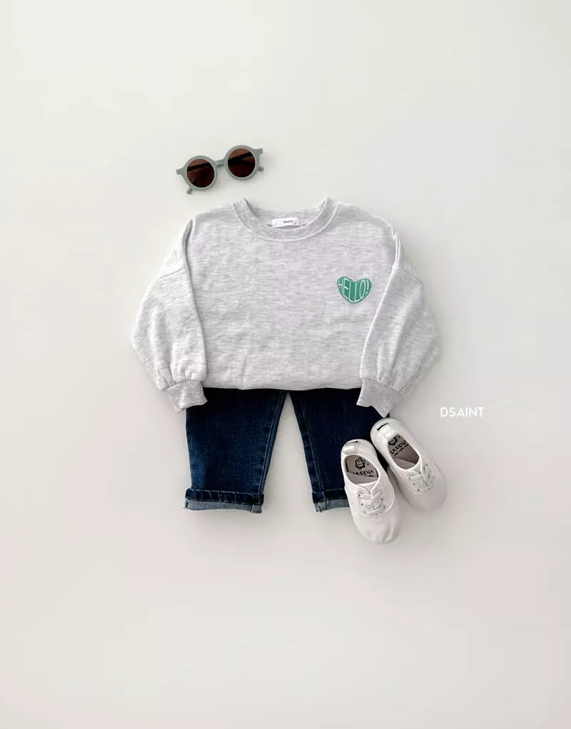 Dsaint - Korean Children Fashion - #Kfashion4kids - Hello Heart Embroidery Sweatshirt - 8