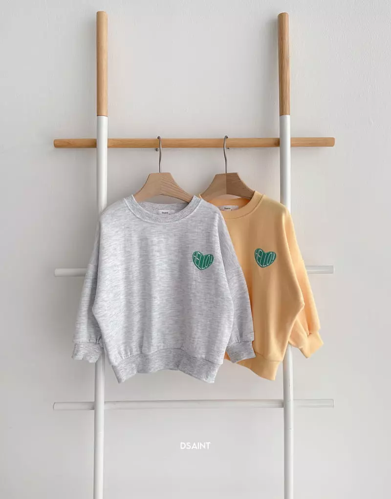 Dsaint - Korean Children Fashion - #childrensboutique - Hello Heart Embroidery Sweatshirt