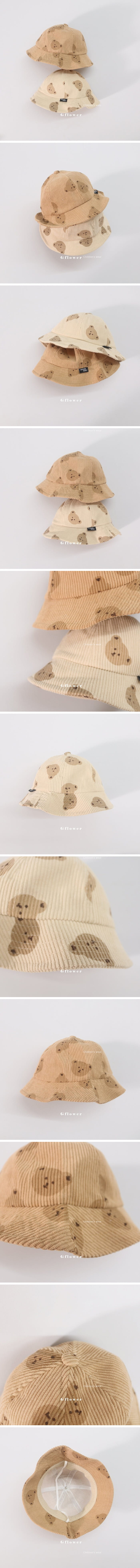 G Flower - Korean Children Fashion - #childofig - Baby Rib Bear Bucket Hat