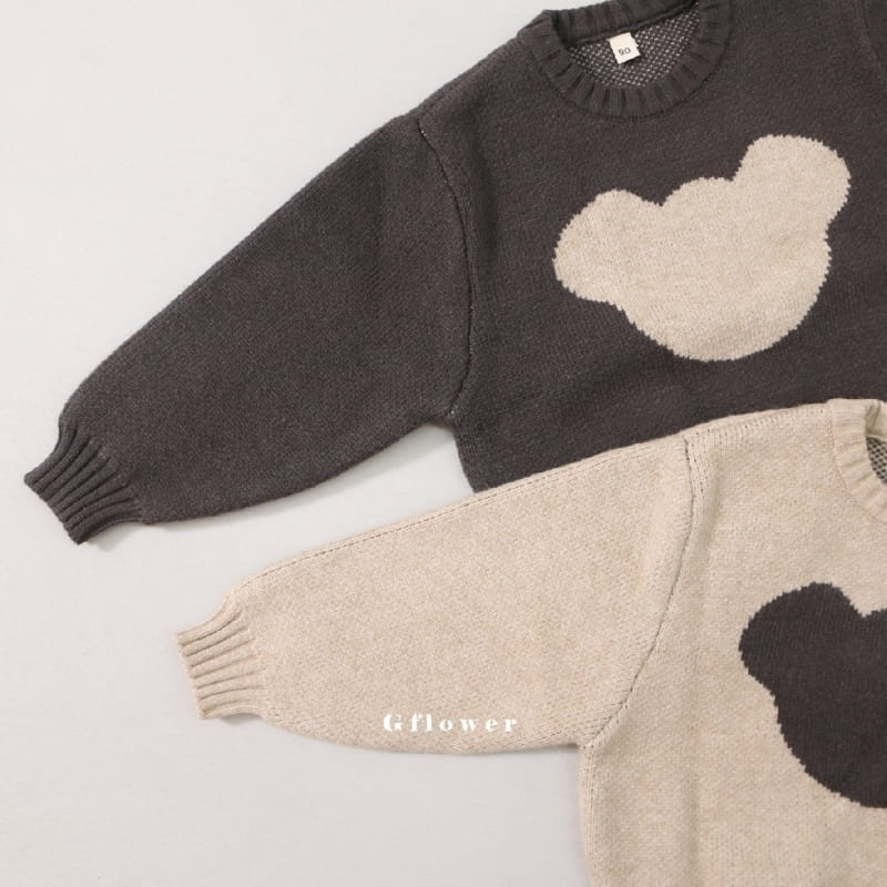 G Flower - Korean Children Fashion - #childofig - Bear Knit Tee - 5